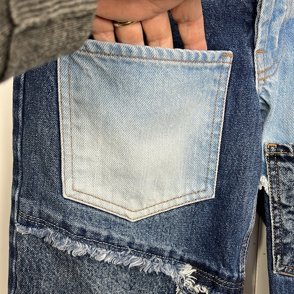 Revice Womens Jeans Light/Dark Wash Mix 24 Patchwork Button Fly Distinctive EUC - Picture 4 of 16